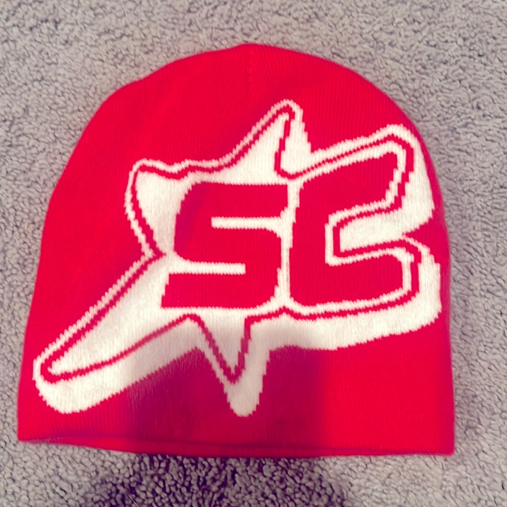 Selling beanies, the brand is SC